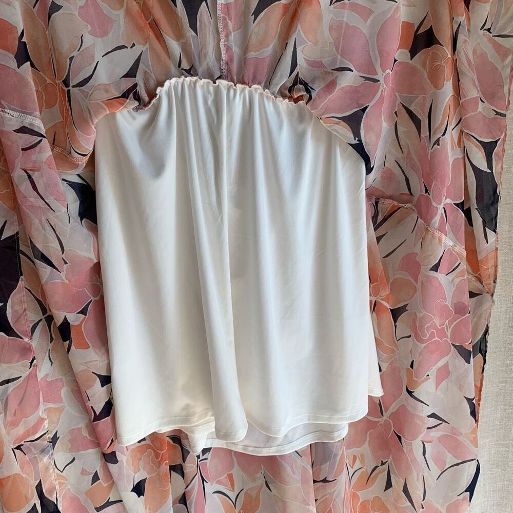 NWT Zoey & Leelo Asymmetrical Maxi Skirt Size XL Floral Chiffon Cottage Romantic - Picture 6 of 16